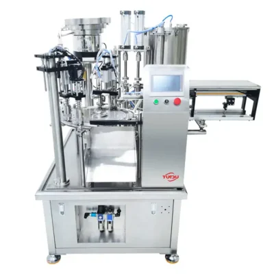 Fully automatic double head pouch filling and capping machine